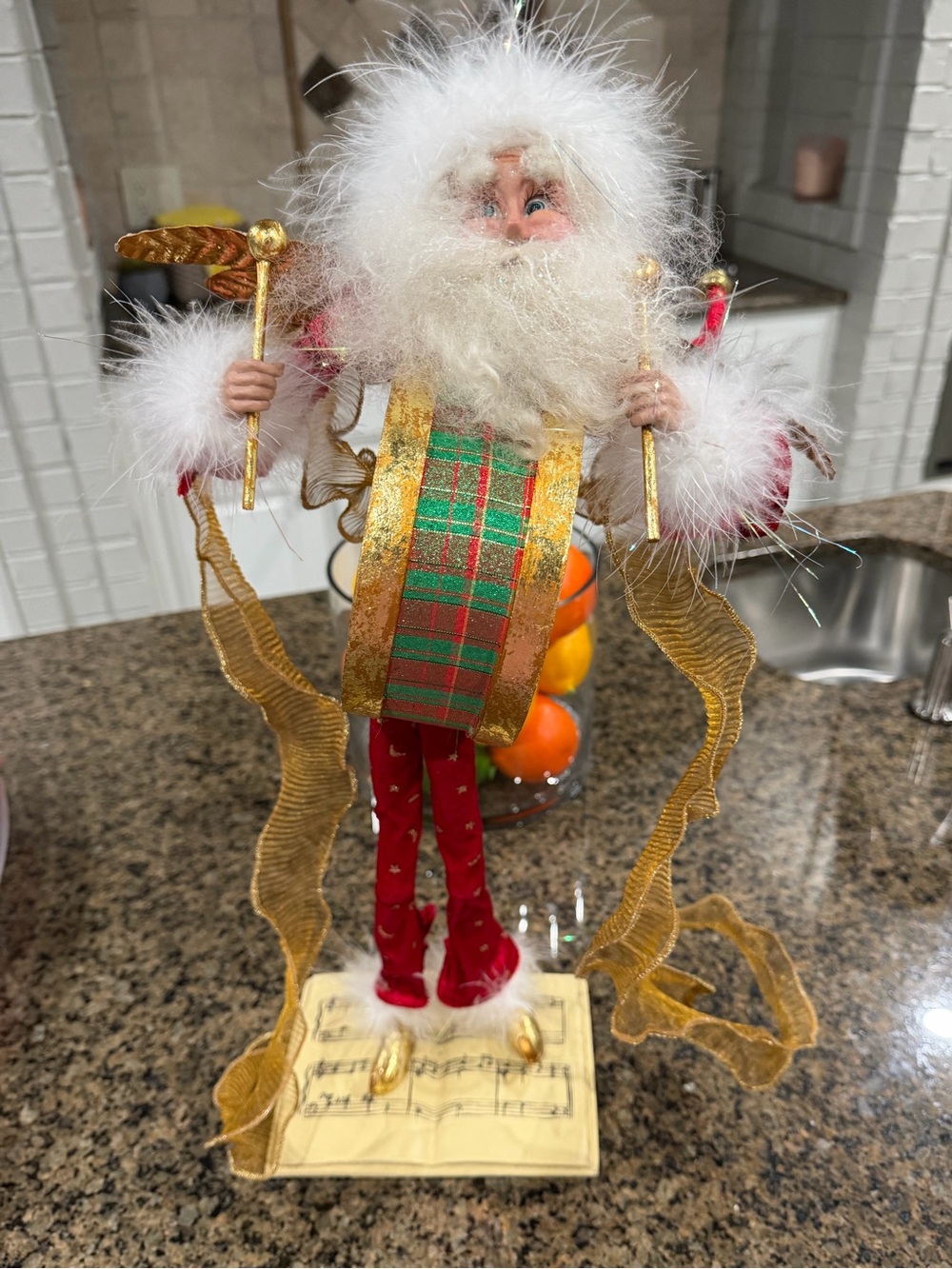 Mark Roberts Whimsical Christmas Drummer Santa Fairy Figurine 20” Large